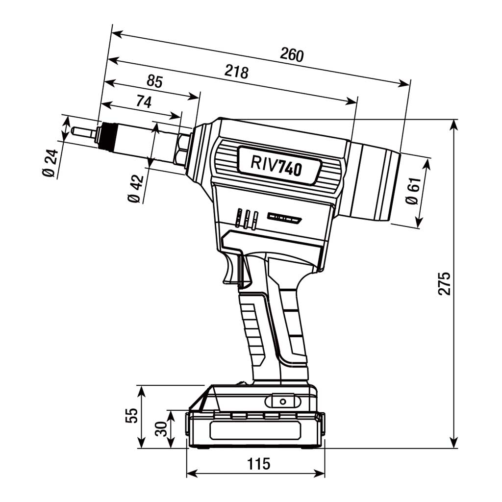 RIV740 - RIVIT Battery tool for rivet nuts M3-M10 (copy)