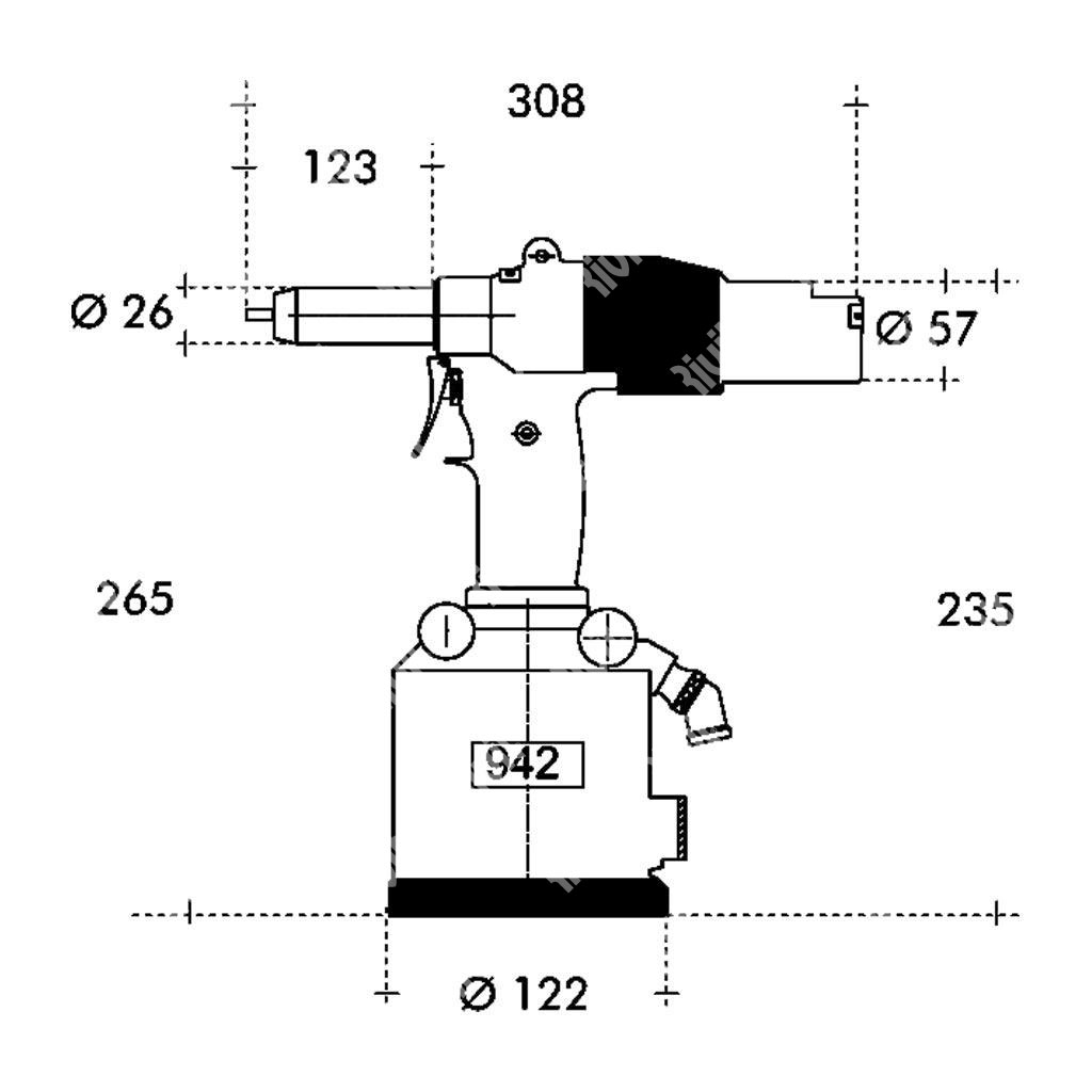 RIV942-Hydrop. tool for Rivet nuts in a box, witho stroke/pressure reg. (W/O Head Kit)