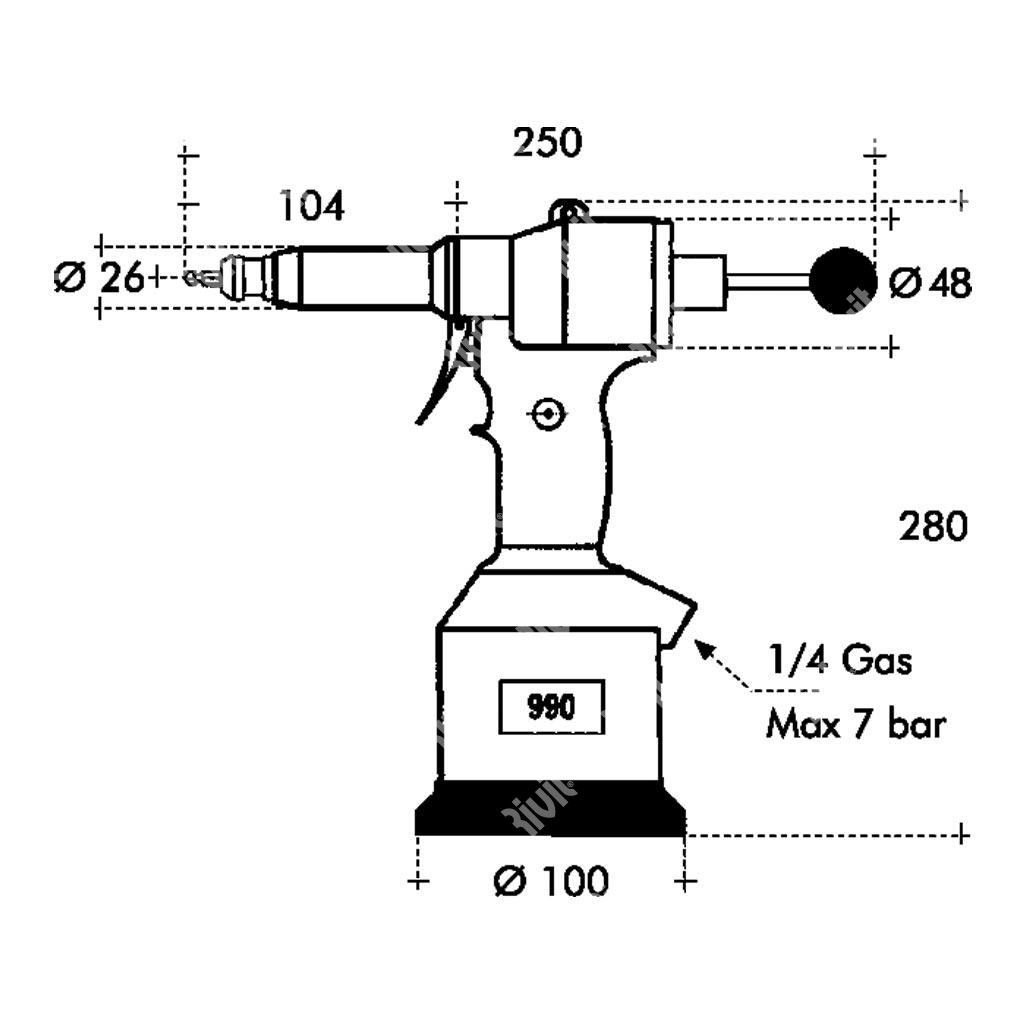 RIV990- Hydrop. hexcutter tool (W/O Kit)