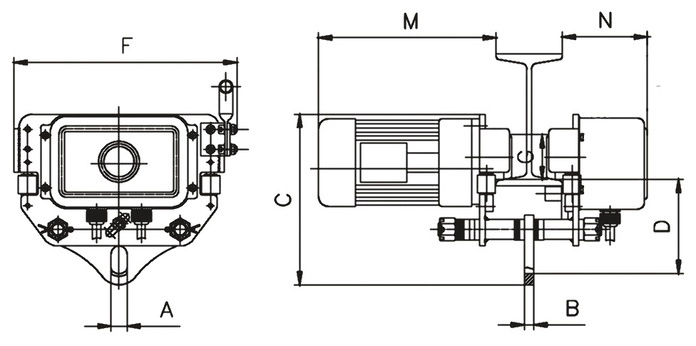 Electric Trolly EFW-1 series With a driving speed and 1 t maximum load capacity