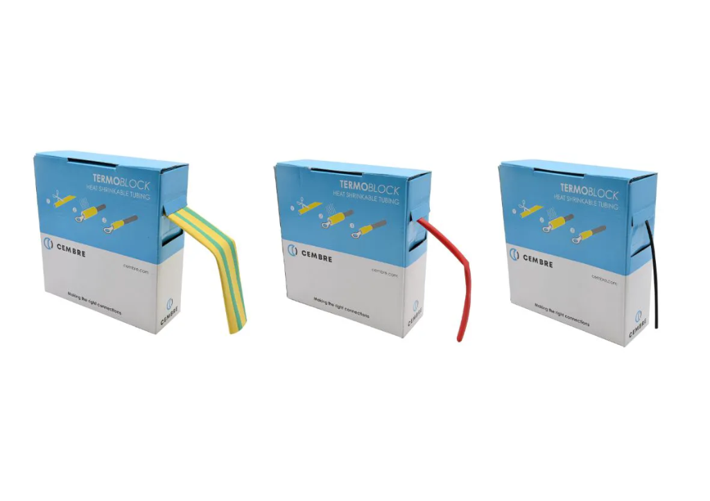 TBS127X10RE - TERMOBLOCK HEAT-SHRINKABLE TUBING Ø12,5mm / Ø6,0mm AFTER SHRINKING, RED COLOUR, ROLL IN DISPENCER BOX