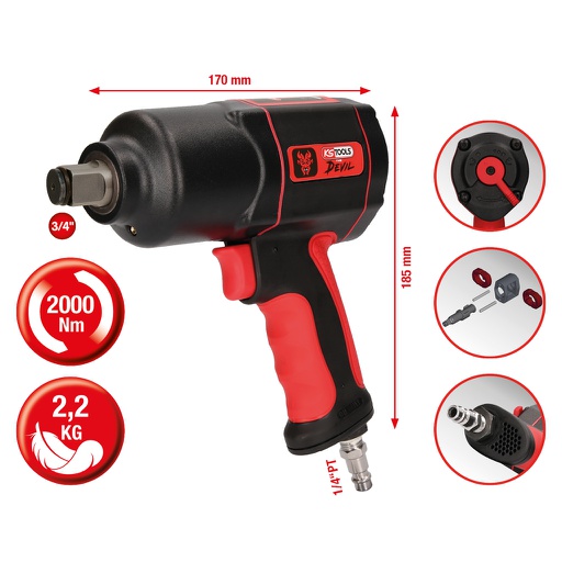 [515.3400] Impact Wrench 3/4" THE DEVIL, 2000Nm